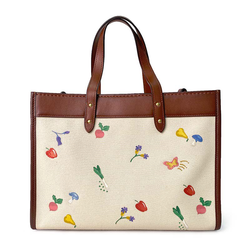 【COACH】coach 專櫃 field 30 garden tote 刺繡款托特包-3