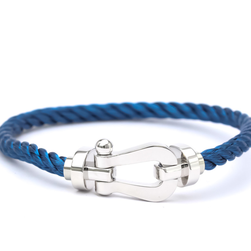 【日本直送】拋光 FRED Force 10 大號型號 #17 18K 白金鋼手鍊 BF553307-0