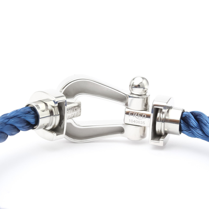 【日本直送】拋光 FRED Force 10 大號型號 #17 18K 白金鋼手鍊 BF553307-2