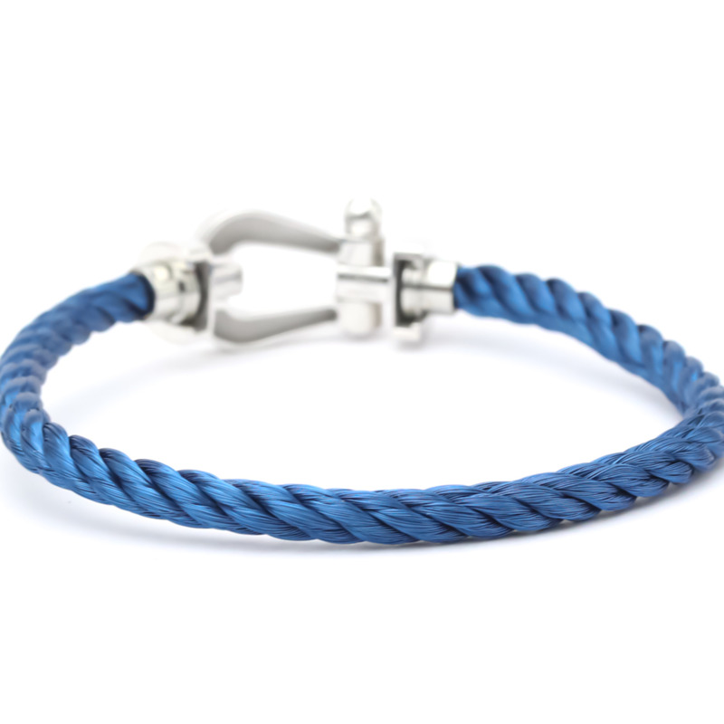 【日本直送】拋光 FRED Force 10 大號型號 #17 18K 白金鋼手鍊 BF553307-5