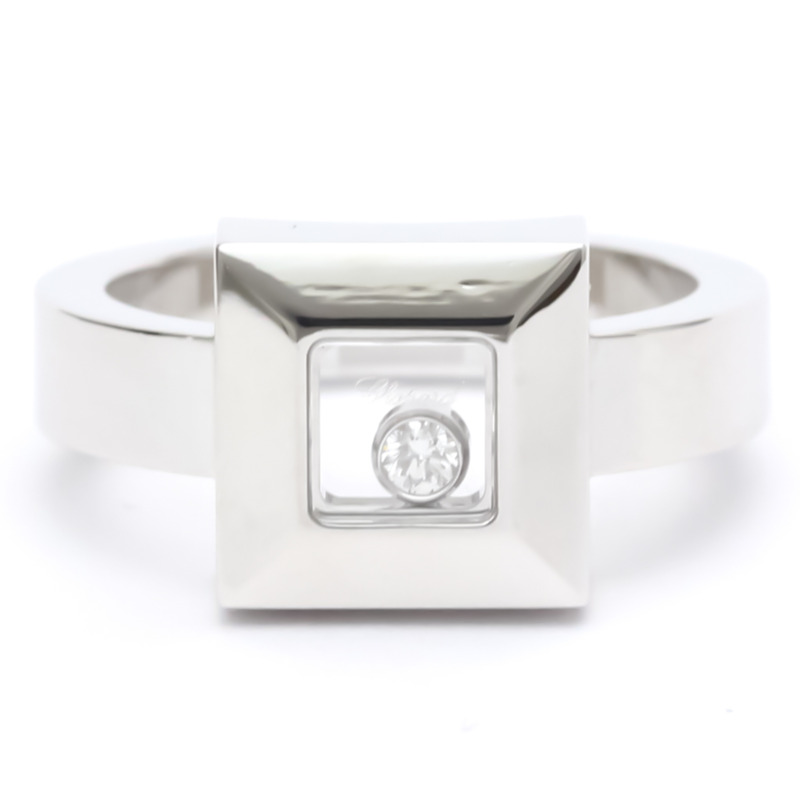 【日本直送】拋光 CHOPARD 快樂鑽石方形戒指 18K 白金 82/2938-20 BF553346-0