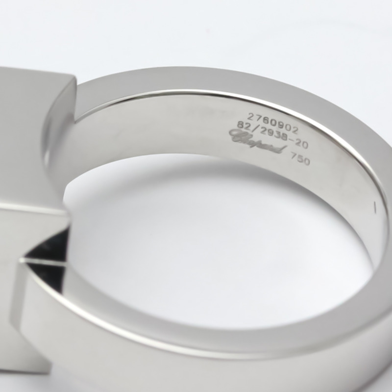 【日本直送】拋光 CHOPARD 快樂鑽石方形戒指 18K 白金 82/2938-20 BF553346-6