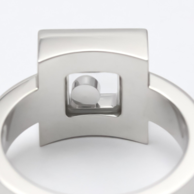 【日本直送】拋光 CHOPARD 快樂鑽石方形戒指 18K 白金 82/2938-20 BF553346-7