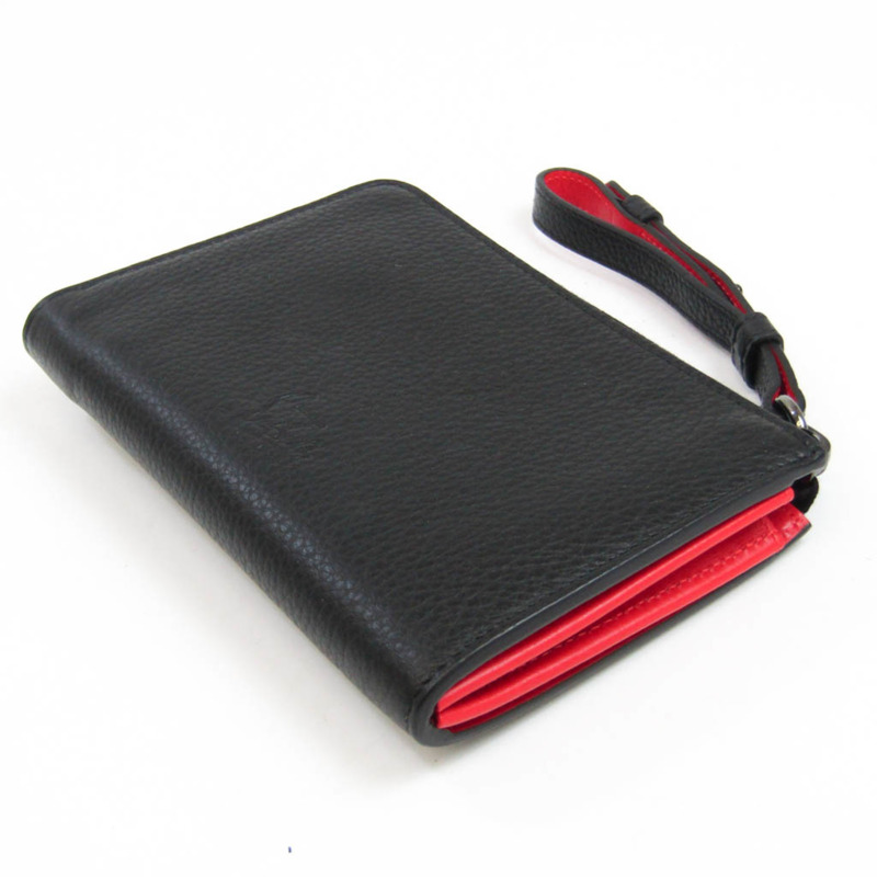 【日本直送】Christian Louboutin 3175117 男士,女士 皮革鉚釘錢包(雙折)黑色-1