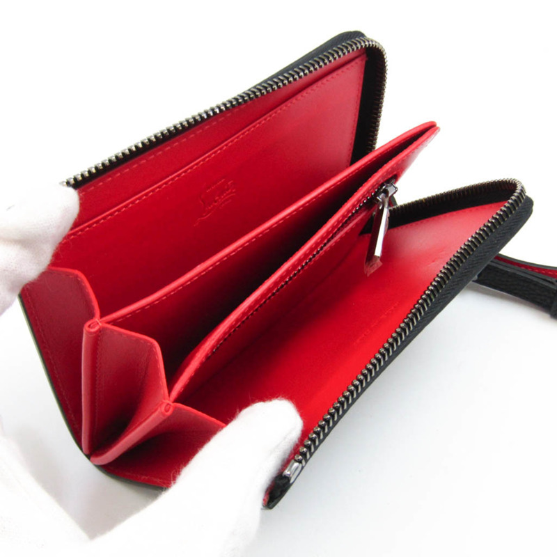 【日本直送】Christian Louboutin 3175117 男士,女士 皮革鉚釘錢包(雙折)黑色-2