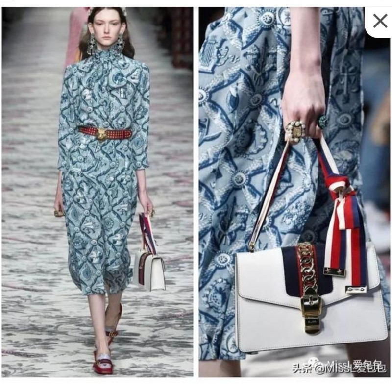 Gucci Sylvie系列中號手提包，皮革肩帶-6