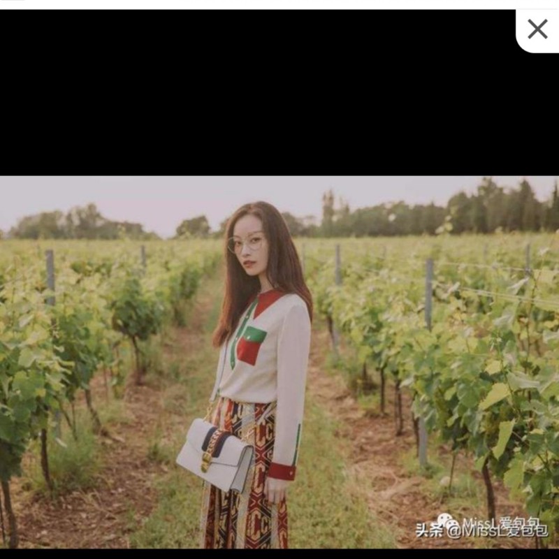 Gucci Sylvie系列中號手提包，皮革肩帶-7