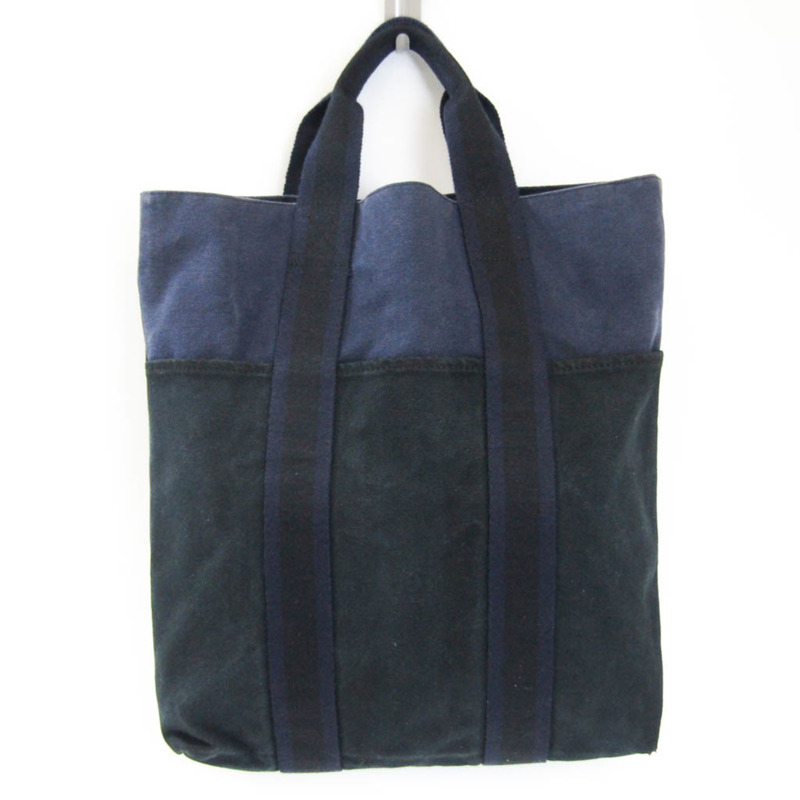 【日本直送】Hermes Fourre Tout Cabas 中性棉帆布托特包黑色，海軍藍-0