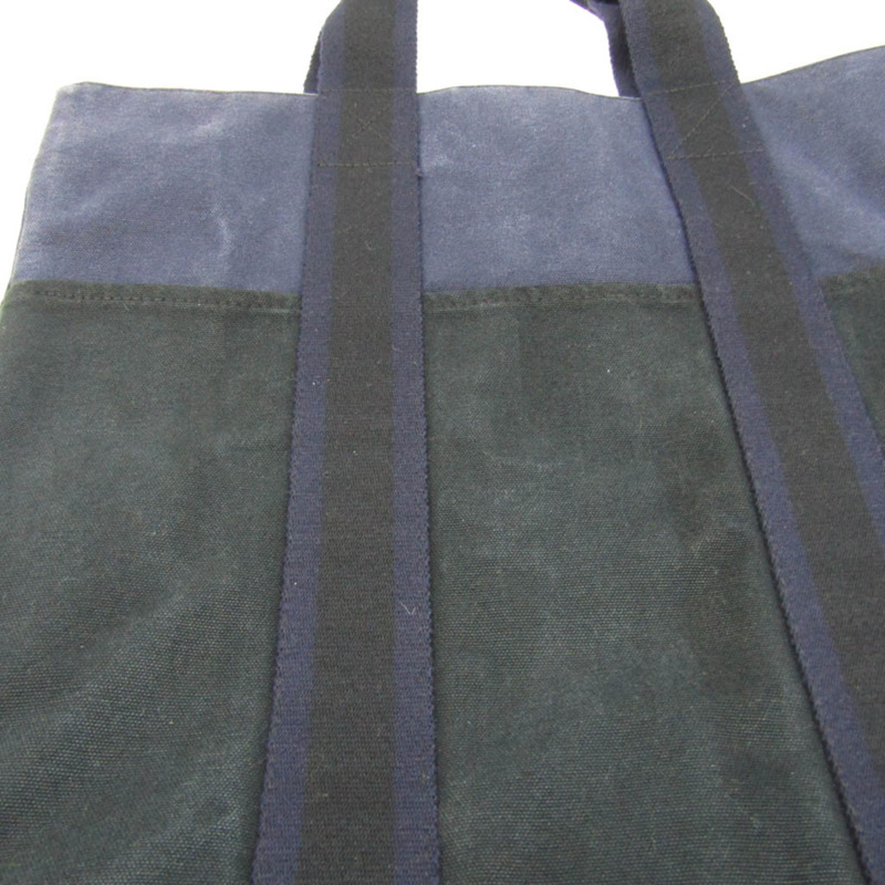 【日本直送】Hermes Fourre Tout Cabas 中性棉帆布托特包黑色，海軍藍-5