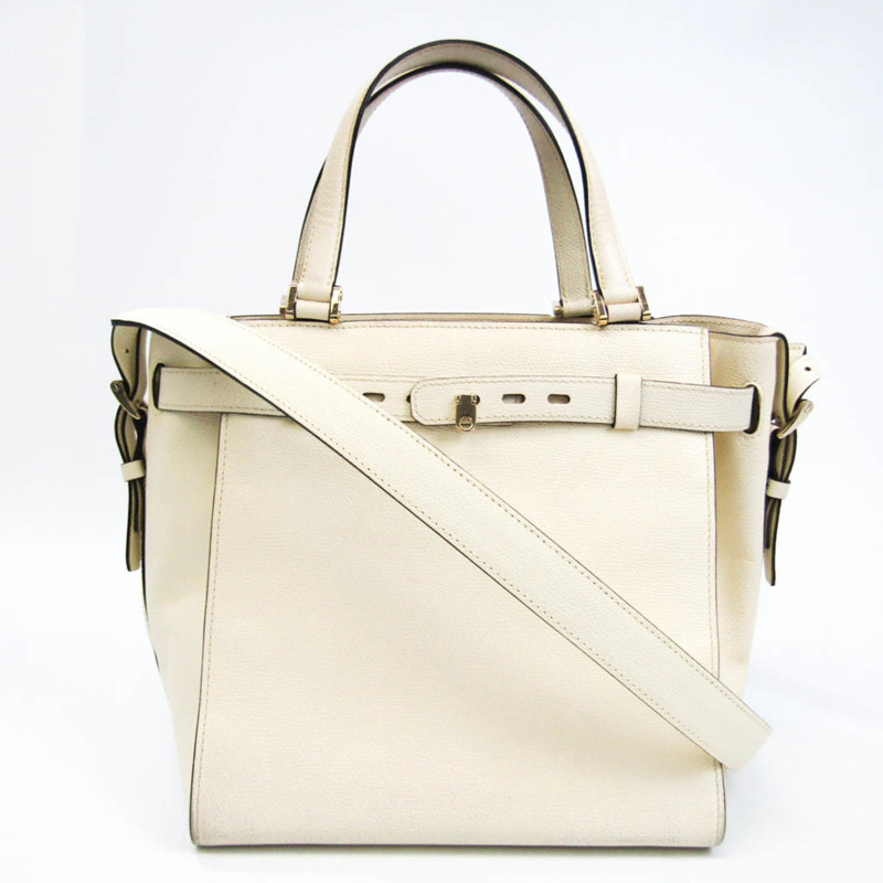 【日本直送】Valextra B-cube 男士，女士皮革手提包，單肩包 米白色-0