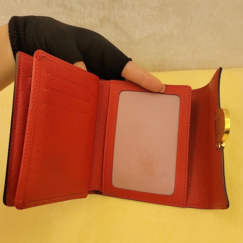 LV 棋盤格 曼哈頓短夾 金屬釦短夾-3