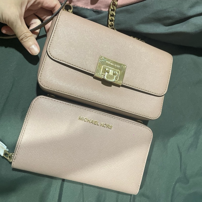 Michael Kors 乾燥玫瑰粉包包+長夾-0