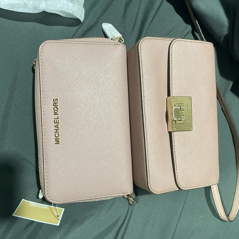 Michael Kors 乾燥玫瑰粉包包+長夾-4