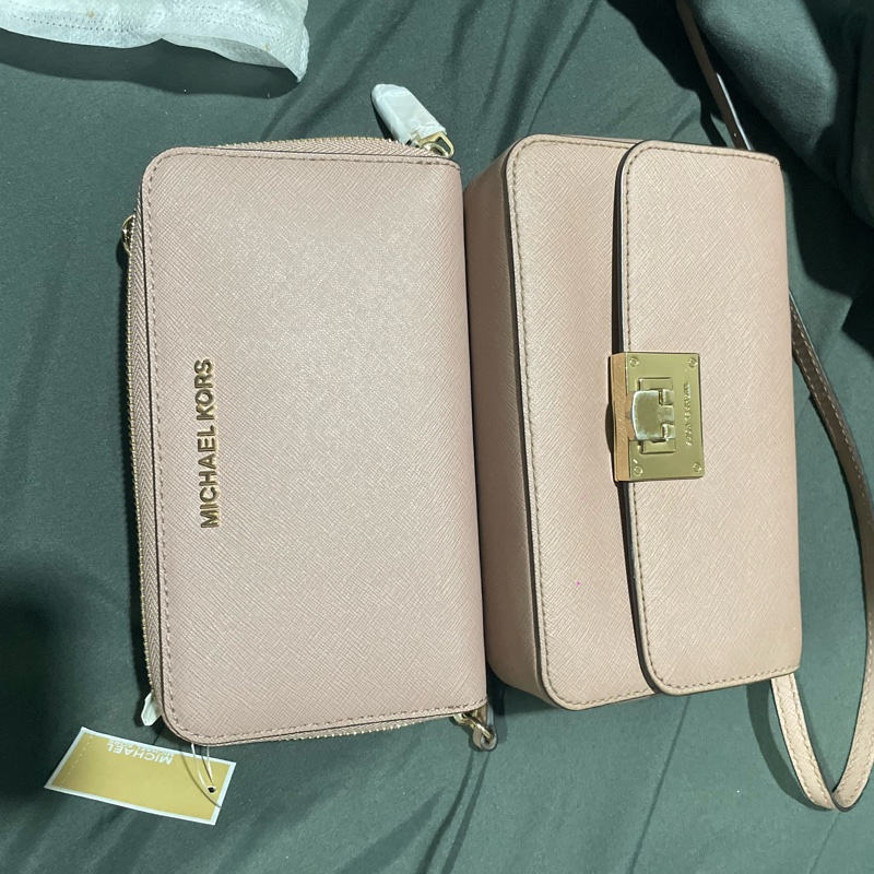 Michael Kors 乾燥玫瑰粉包包+長夾-9
