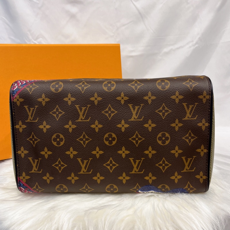 Louis Vuitton LV 限量款 山本寬齋 字紋拼EPI Speedy 30公分 波士頓包/手提包-6