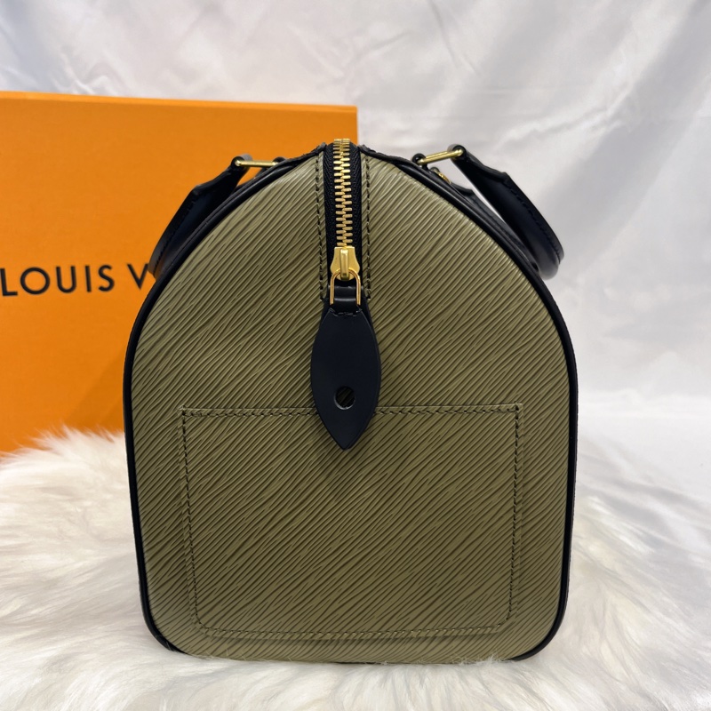Louis Vuitton LV 限量款 山本寬齋 字紋拼EPI Speedy 30公分 波士頓包/手提包-8