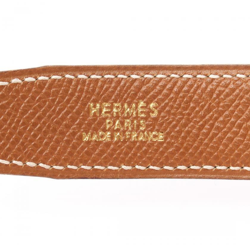 【日本直送】中古HERMES 9成新 迷你constance H 腰帶 黑色 金色 小公牛皮 拋光小公牛皮 黑色 淺棕色 金色五金 正反兩用 □A刻印-3