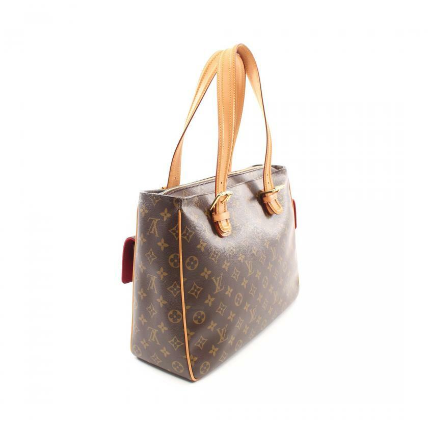 【日本直送】中古LOUIS VUITTON 9.5成新 Multiple Cite 老花手提包 PVC 真皮 棕色-1