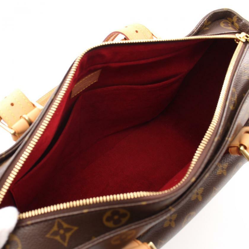 【日本直送】中古LOUIS VUITTON 9.5成新 Multiple Cite 老花手提包 PVC 真皮 棕色-2