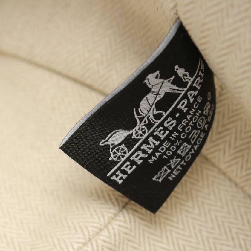 【日本直送】中古HERMES 9成新 Bride a Brac GM 帆布手提包 米粉色 灰米色 白色 銀色五金-3