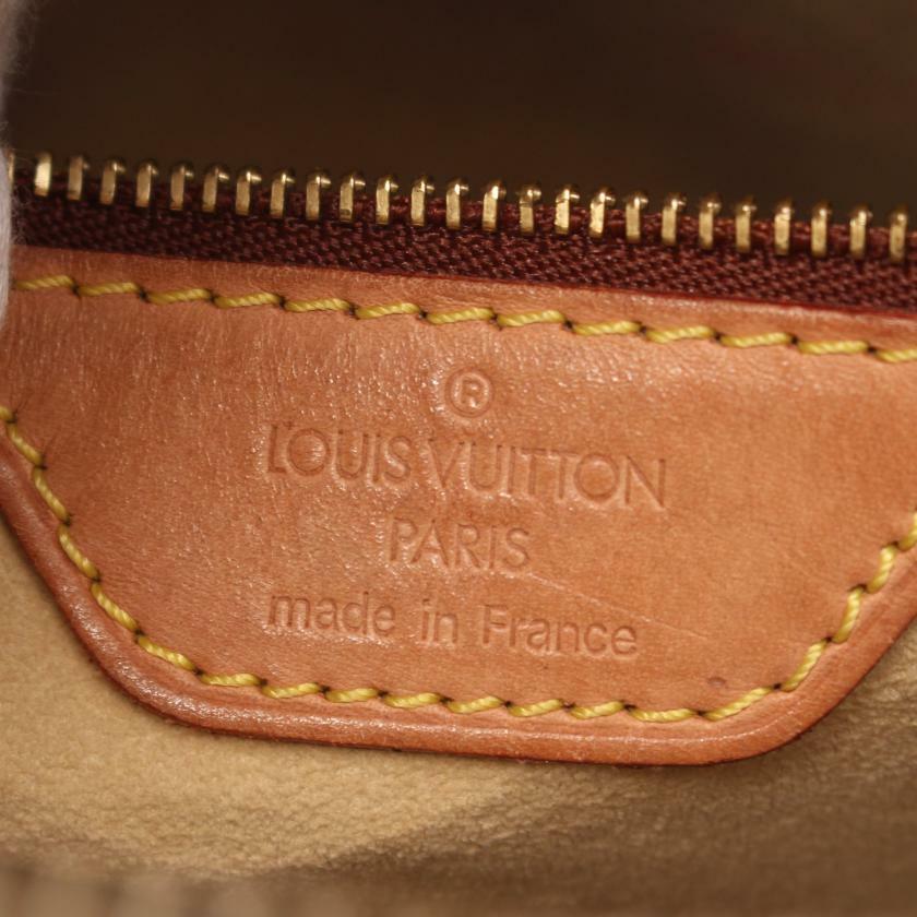 【日本直送】中古LOUIS VUITTON 9成新 Looping GM   老花肩包 PVC 真皮 棕色-3