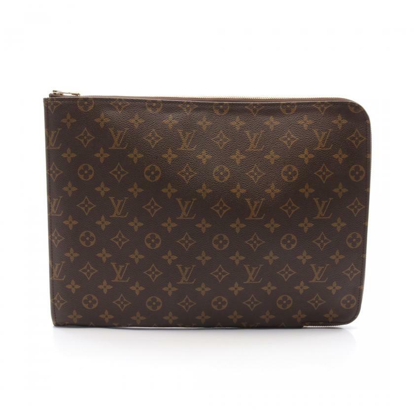 【日本直送】中古LOUIS VUITTON 9.5成新 Posh Document 老花 手包 PVC 棕色-0