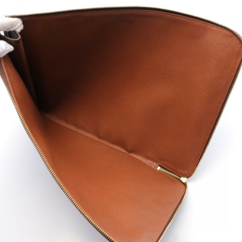 【日本直送】中古LOUIS VUITTON 9.5成新 Posh Document 老花 手包 PVC 棕色-2