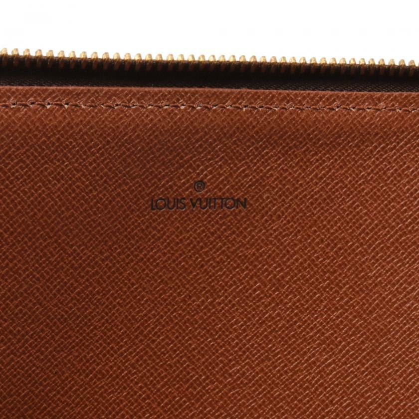 【日本直送】中古LOUIS VUITTON 9.5成新 Posh Document 老花 手包 PVC 棕色-3