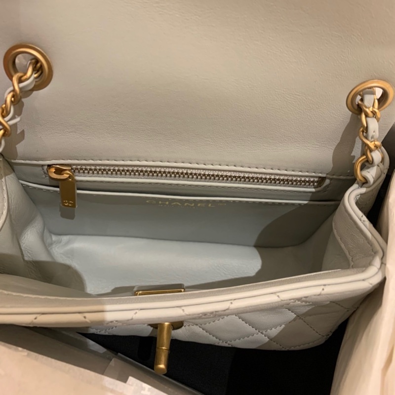 香奈兒 Chanel 23c霧面藍 藍灰色金球方胖子-2