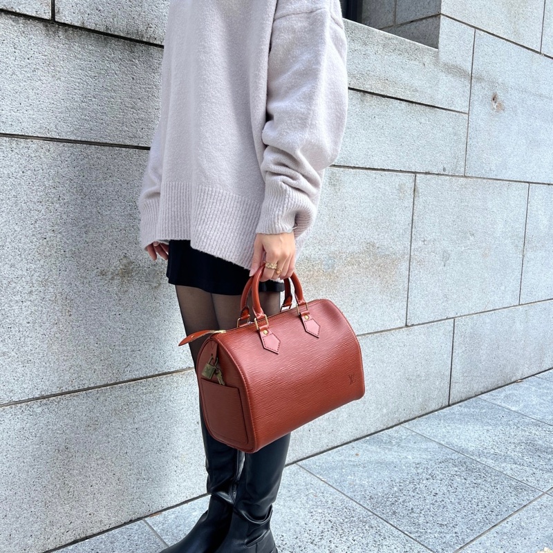 Louis Vuitton 焦糖色水波紋波士頓包-1