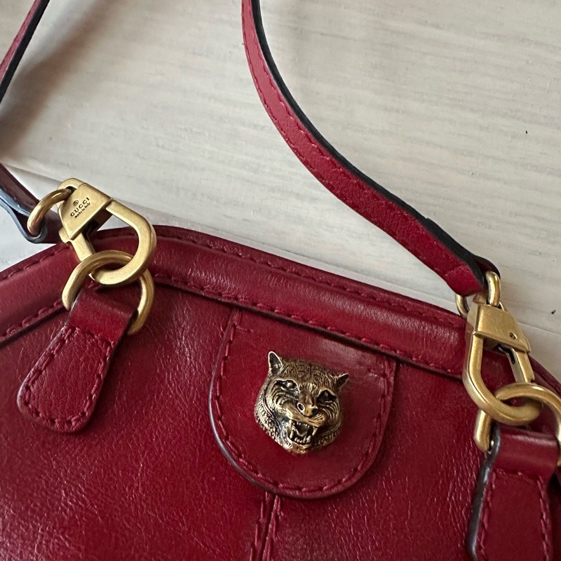 Gucci rebelle虎頭logo 肩背包-1
