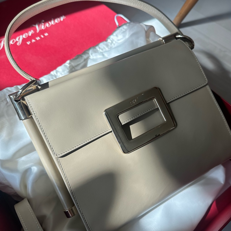 RV 米色氣質手提包 附背帶-2