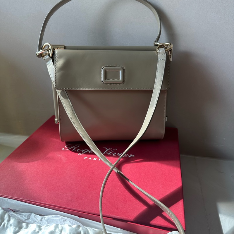 RV 米色氣質手提包 附背帶-7