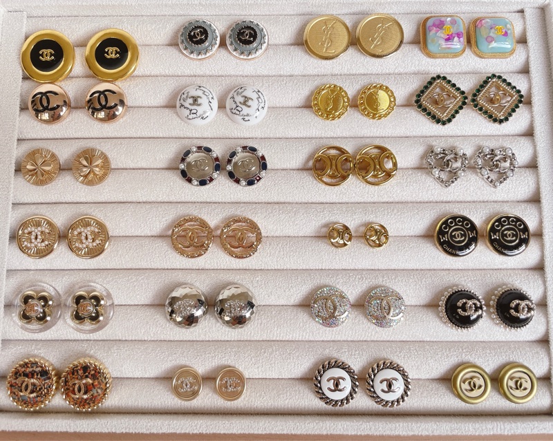 Vintage Chanel正品鈕釦改製飾品-3