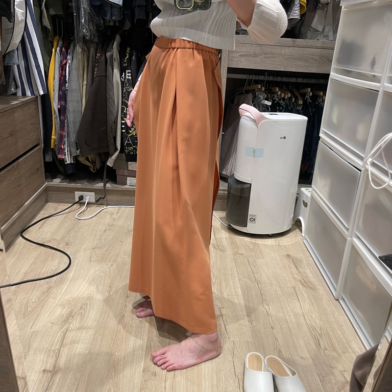 ［二手衣物］132 5.ISSEY MIYAKE 三宅一生 赤陶色交疊柔墜長褲-14