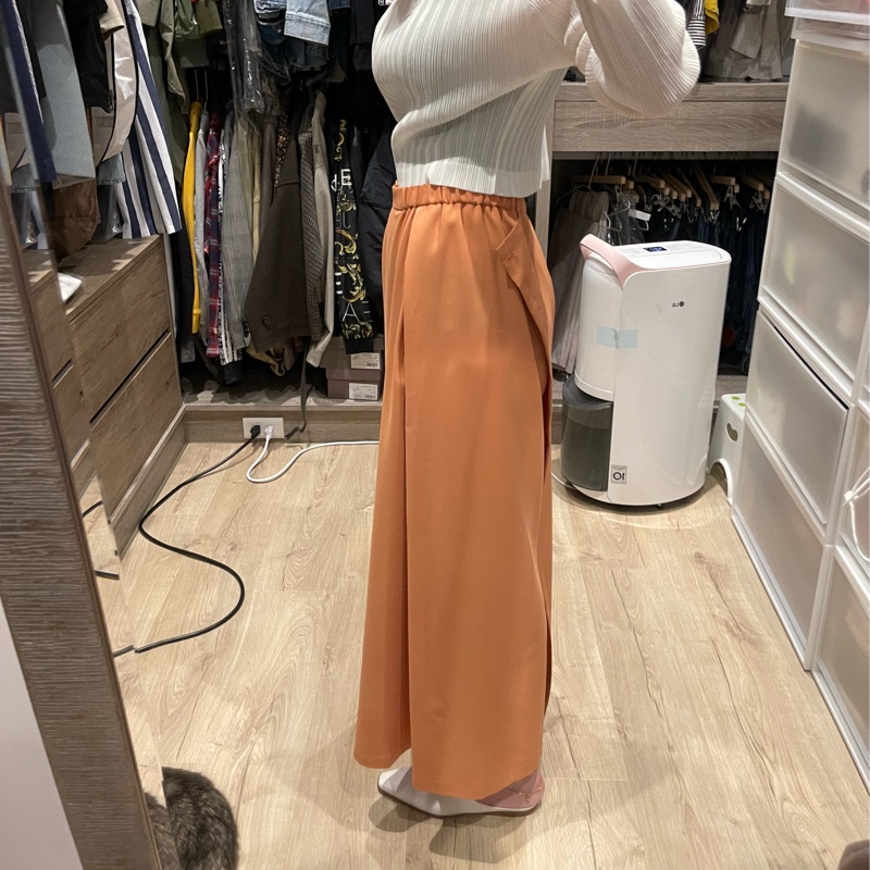 ［二手衣物］132 5.ISSEY MIYAKE 三宅一生 赤陶色交疊柔墜長褲-16