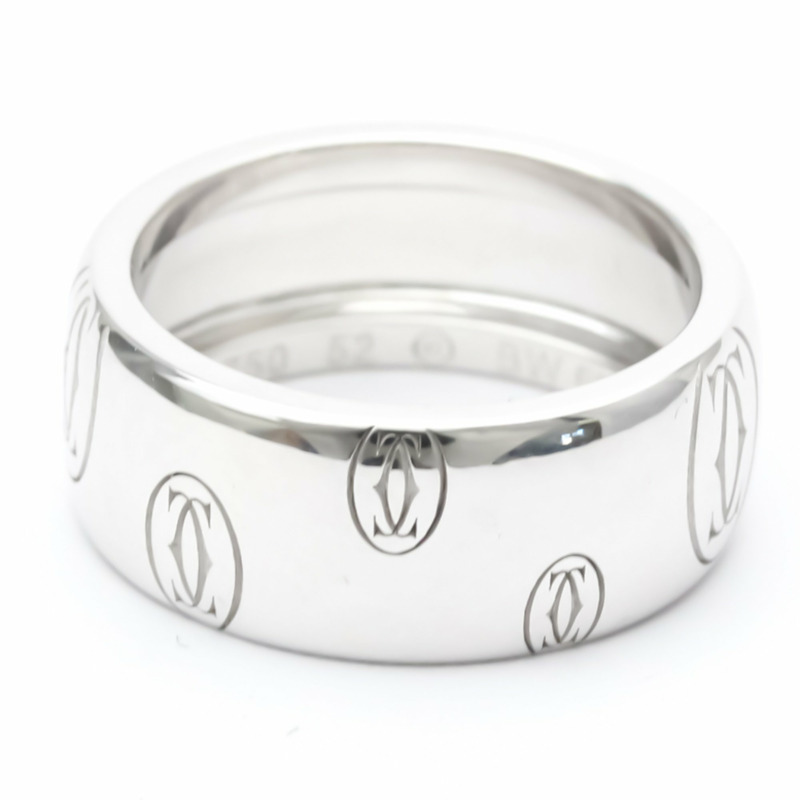 【日本直送】卡地亞生日快樂戒指 LM 白金（18K）時尚無寶石戒指銀-0