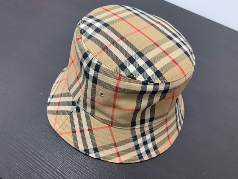 Burberry Vintage 格紋科技布料棉質漁夫帽(M)-5
