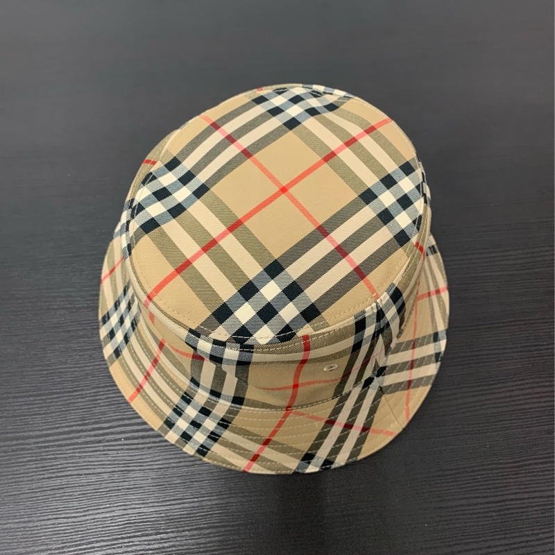 Burberry Vintage 格紋科技布料棉質漁夫帽(M)-6