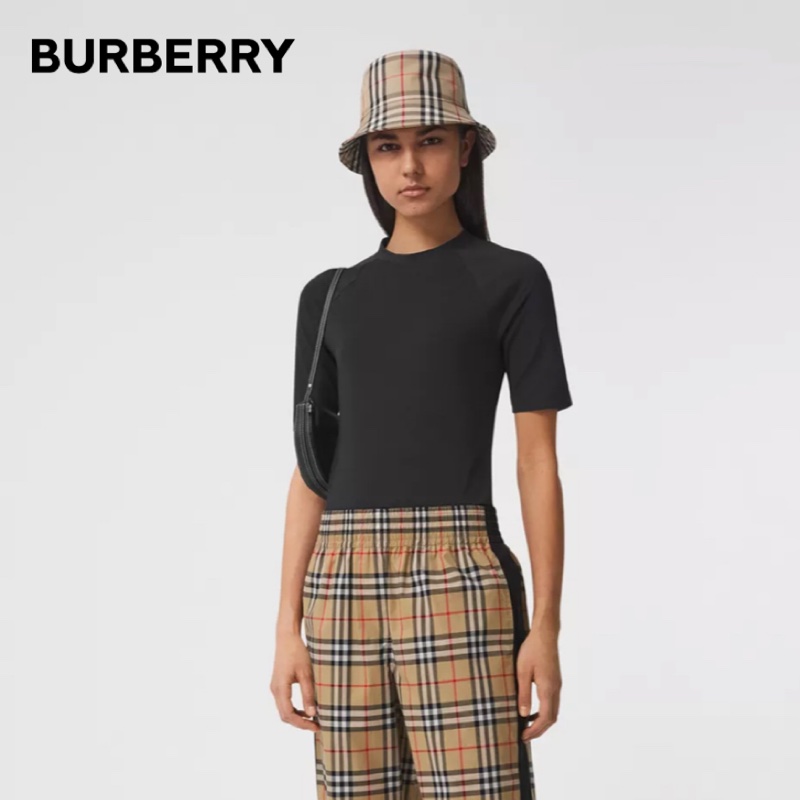 Burberry Vintage 格紋科技布料棉質漁夫帽(M)-1