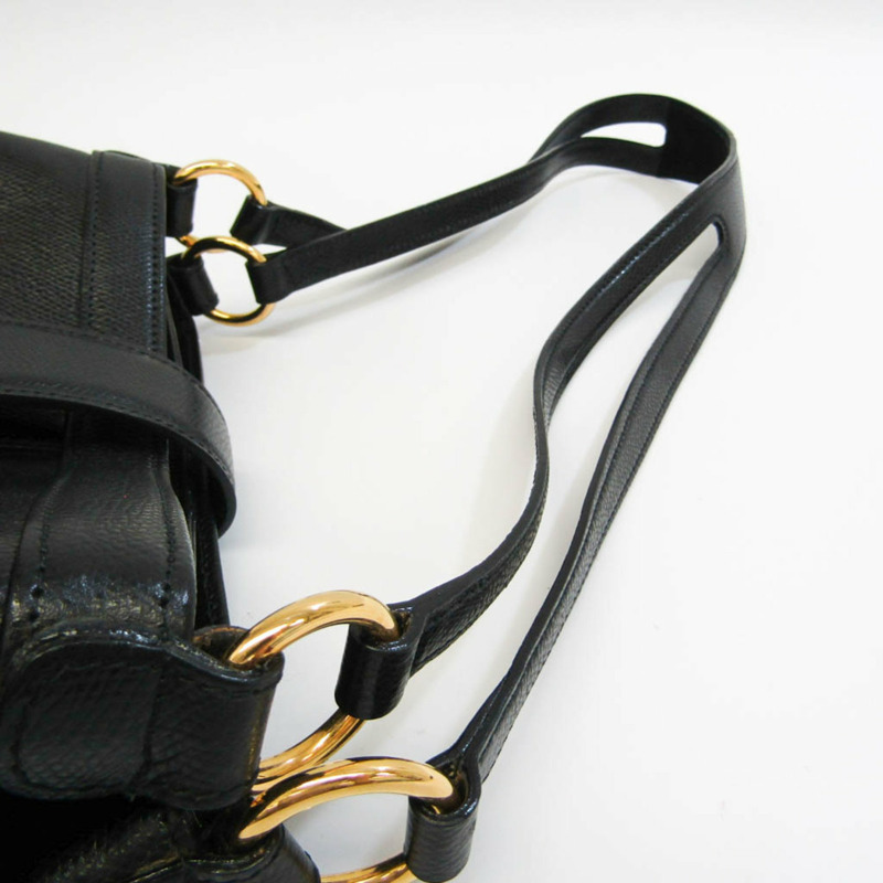 【日本直送】Morabito 女士皮革單肩包黑色-5