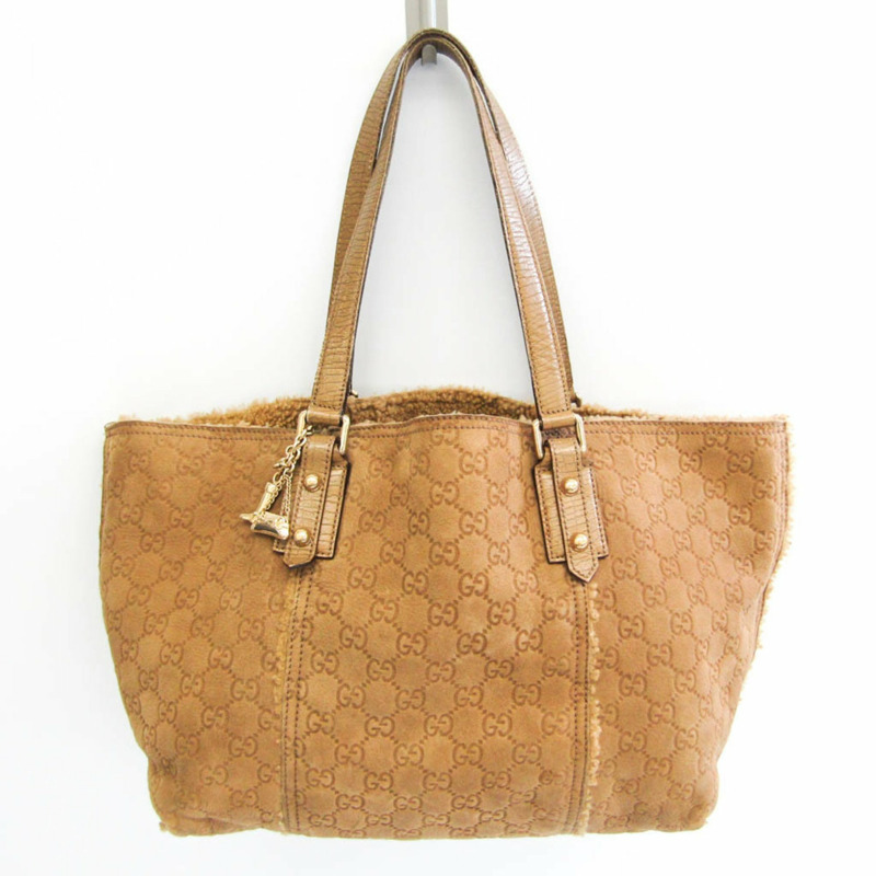 【日本直送】Gucci GG 圖案 139260 女式皮革皮革手提包棕色-0