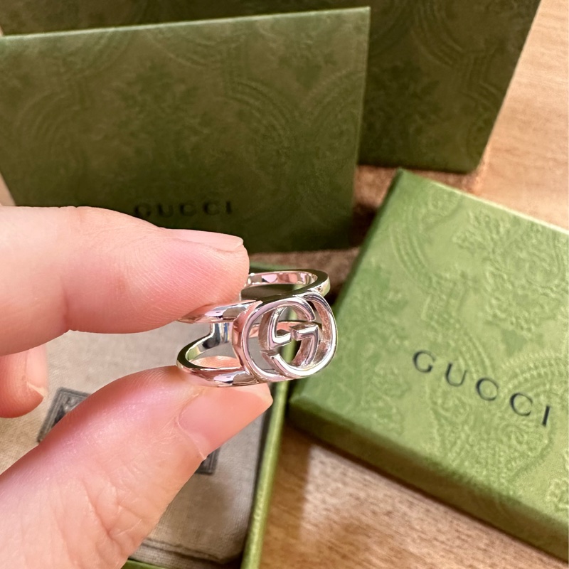 Gucci G開口寬戒指(Gucci戒圍14)-0