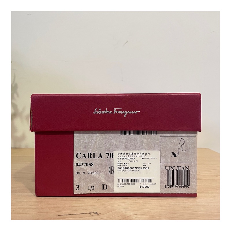 SALVATORE FERRAGAMO CARLA 70 高跟鞋 黑色 經典款 女鞋 3.5D-8