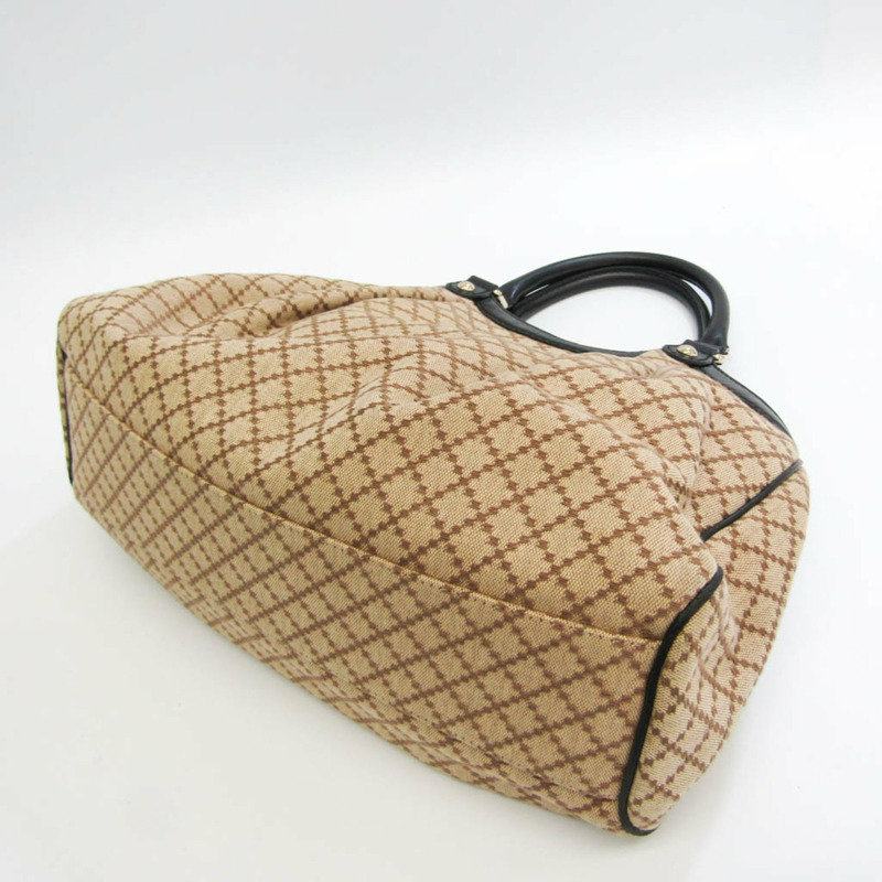 【日本直送】Gucci GG Canvas 211944 女士帆布皮革手袋米色黑色-1