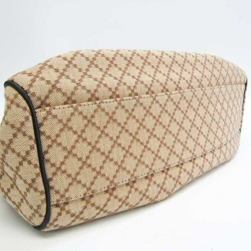 【日本直送】Gucci GG Canvas 211944 女士帆布皮革手袋米色黑色-4