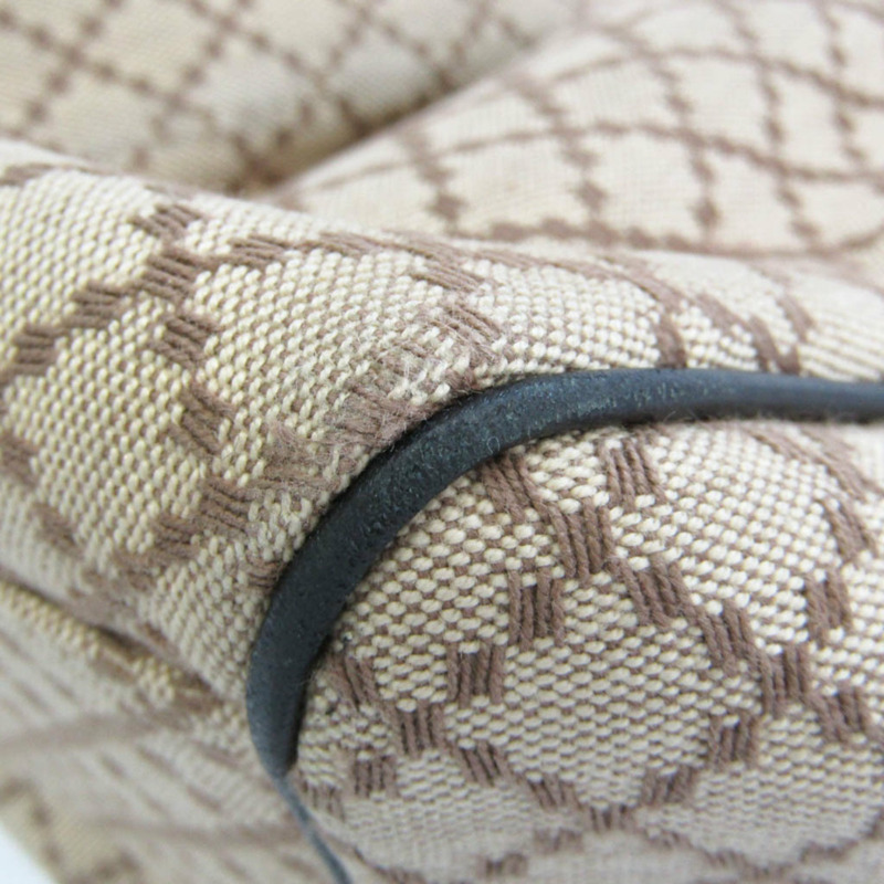 【日本直送】Gucci GG Canvas 211944 女士帆布皮革手袋米色黑色-5