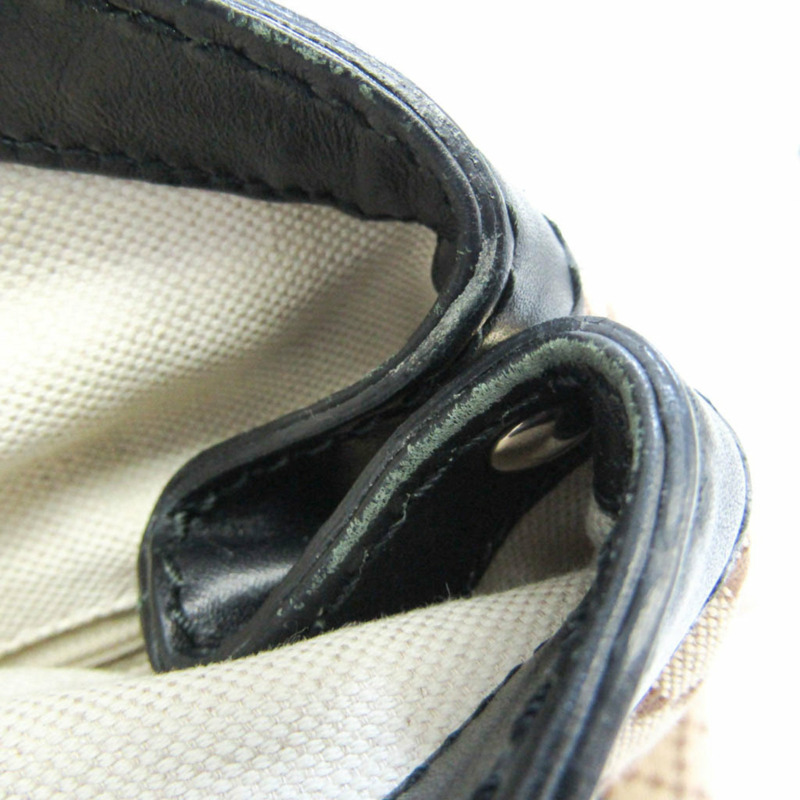 【日本直送】Gucci GG Canvas 211944 女士帆布皮革手袋米色黑色-9