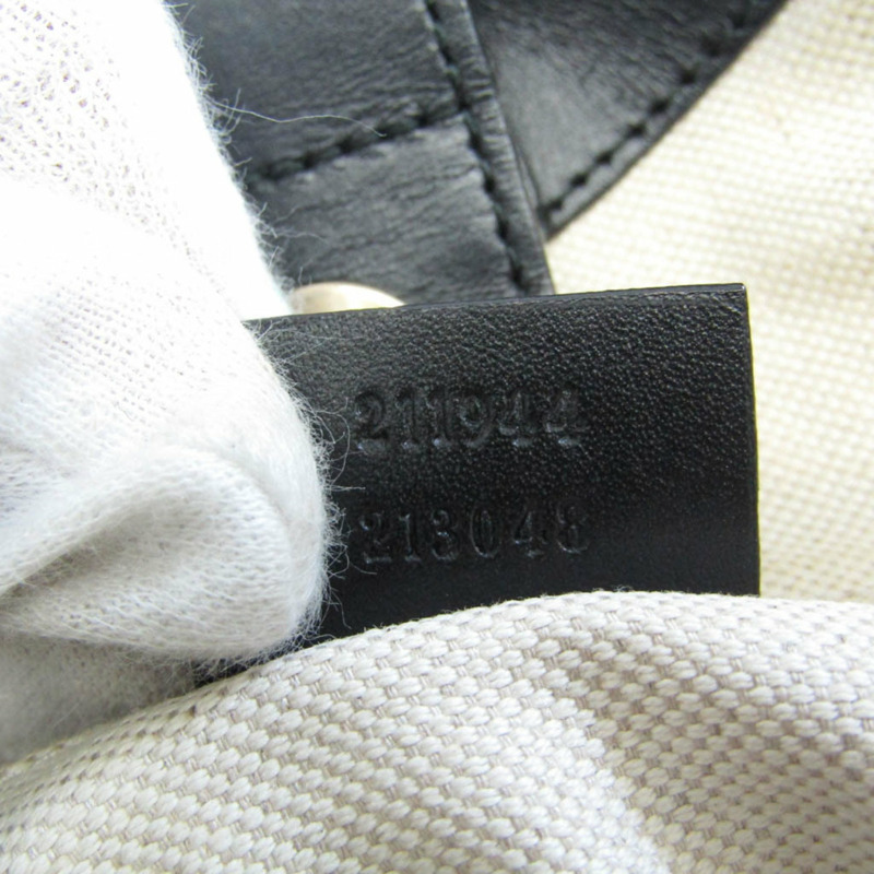 【日本直送】Gucci GG Canvas 211944 女士帆布皮革手袋米色黑色-12