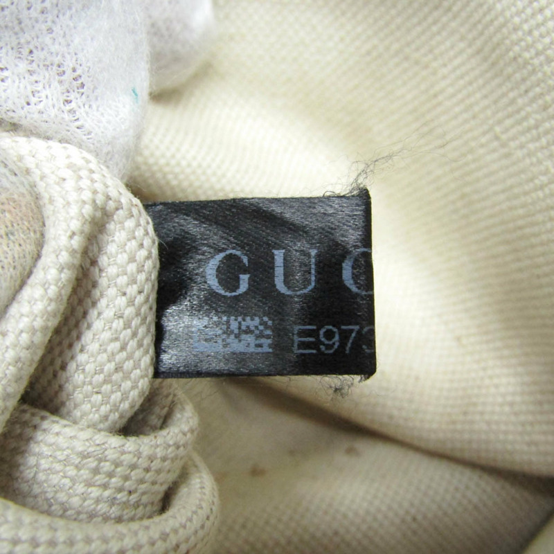 【日本直送】Gucci GG Canvas 211944 女士帆布皮革手袋米色黑色-13